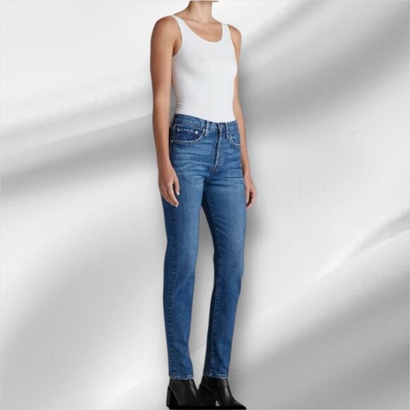 EDWIN ANTHROPOLOGIE Women’s Hana Vintage Straight in Blue Horizon in the Size 25 - Picture 4 of 13